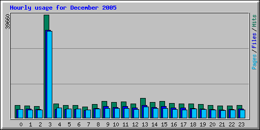 Hourly usage for December 2005