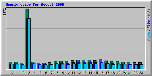 Hourly usage for August 2006